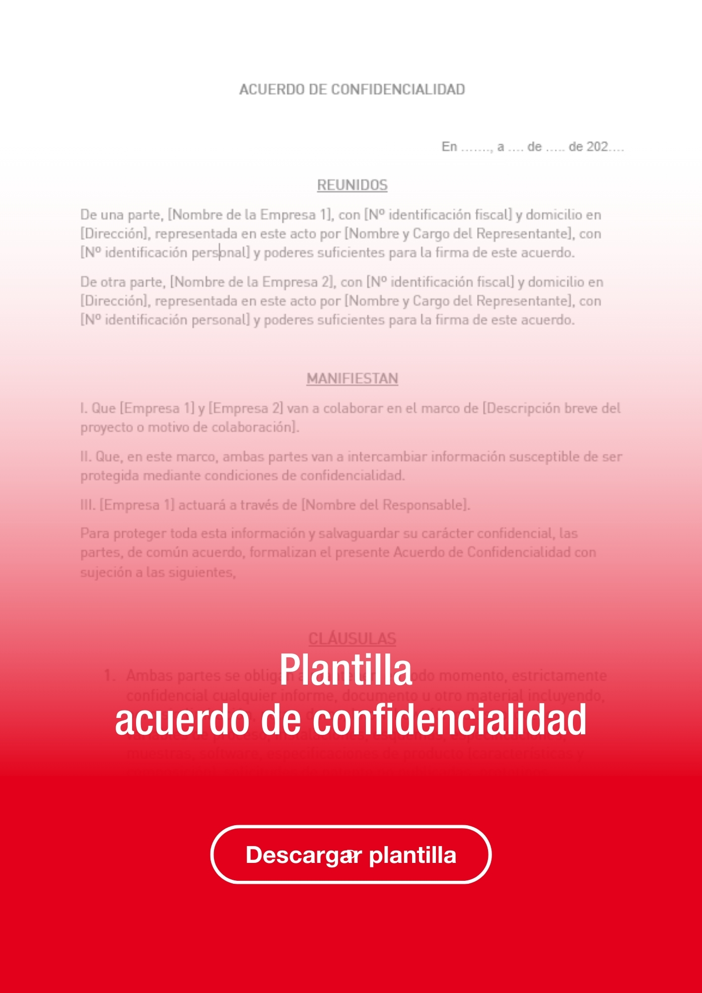 plantilla acuerdo de confidencialidad